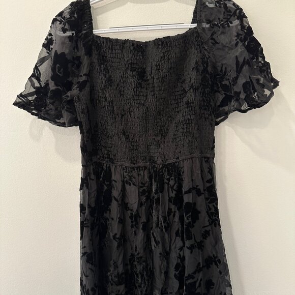 Baltic Born Mera Velvet Midi Dress Size Large Black - Picture 5 of 5